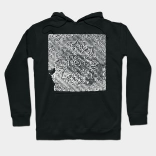 Broken Cracked Medieval Floral Stone Tile Pattern Hoodie